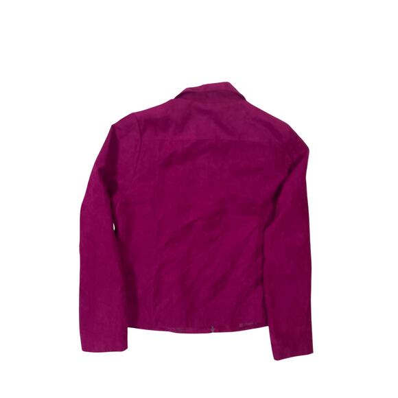 Vintage 90s Pink Suede Zip Up Jacket Studioworks Size 12 Petite - Picture 3 of 4
